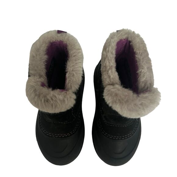 North Face Toddler Alpenglow II Snow Boots Waterproof Size 7 Black Purple - Picture 5 of 12